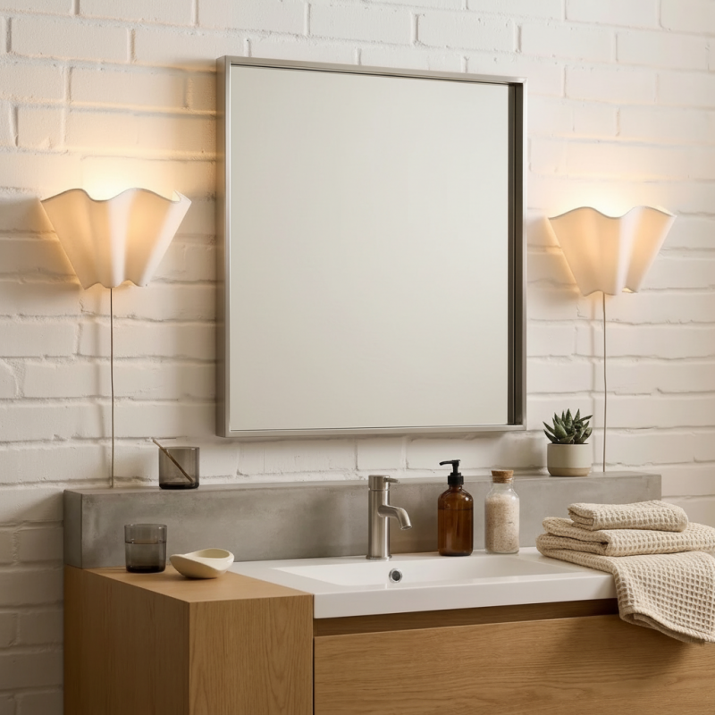 Charlotte Farmhouse Ivory Linen Scalloped Sconce