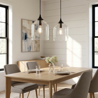 Declan Modern Bell Shaped Glass Pendant Light