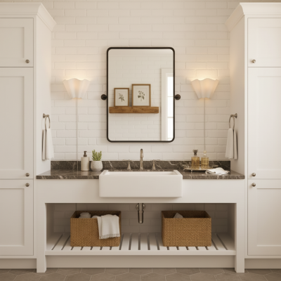 Charlotte Farmhouse Ivory Linen Scalloped Sconce