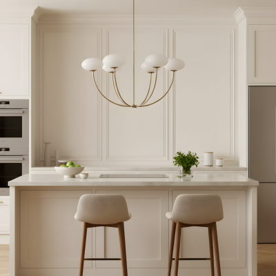 Lytharix Gold 6 Light White Glass Globe Chandelier