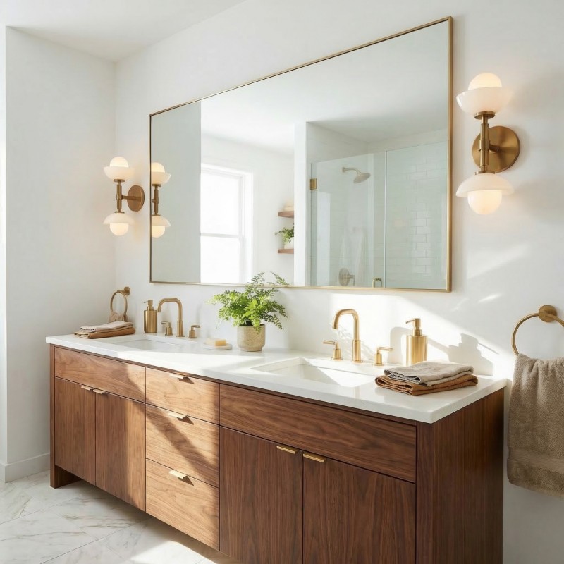 Brianna Farmhouse Alabaster Double Globe Sconce