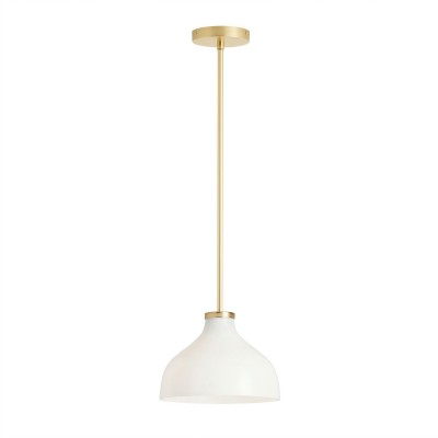 Rylan Rustic Metal Milk Glass Pendant Light