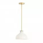 Rylan Rustic Metal Milk Glass Pendant Light