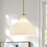 Rylan Rustic Metal Milk Glass Pendant Light