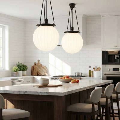 Dara Farmhouse Glass Globe Pendant Light