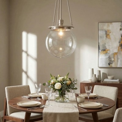 Dara Farmhouse Glass Globe Pendant Light
