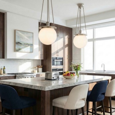 Dara Farmhouse Glass Globe Pendant Light