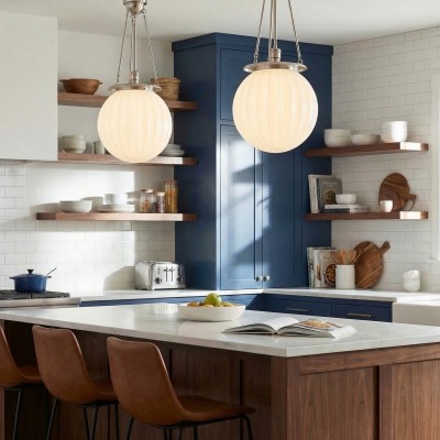 Dara Farmhouse Glass Globe Pendant Light