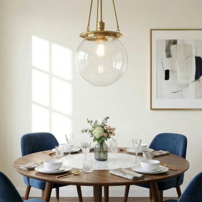 Dara Farmhouse Glass Globe Pendant Light