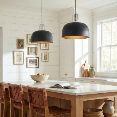 Frey Mid Century Metal Dome Pendant Light