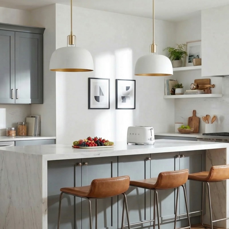 Frey Mid Century Metal Dome Pendant Light