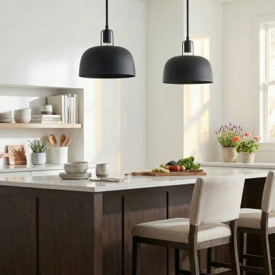 Frey Mid Century Metal Dome Pendant Light