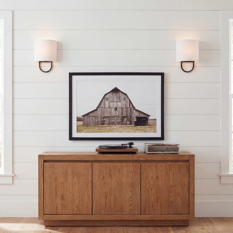 Zylar Modern Metal Fabric Shade Wall Sconce