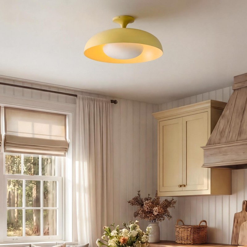 ‎Angelica Modern Yellow Metal Round Ceiling Light