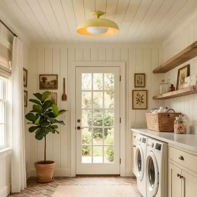 ‎Angelica Modern Yellow Metal Round Ceiling Light