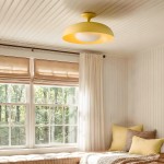 ‎Angelica Modern Yellow Metal Round Ceiling Light