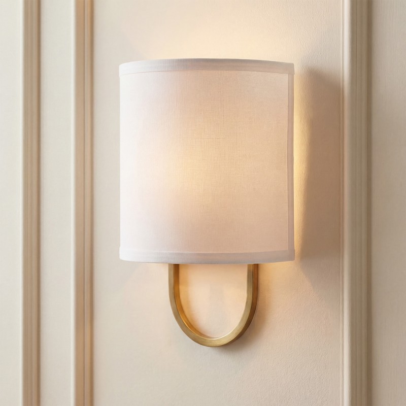 Zylar Modern Metal Fabric Shade Wall Sconce