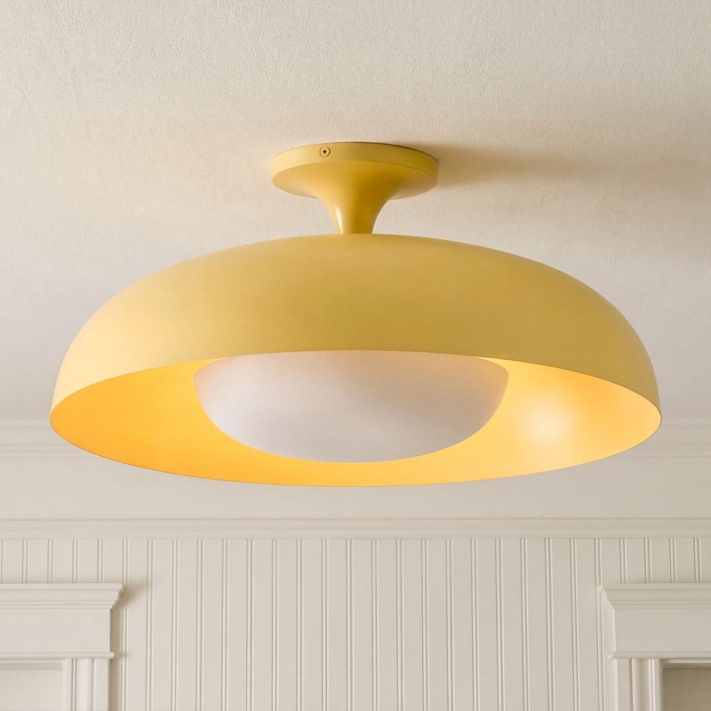 ‎Angelica Modern Yellow Metal Round Ceiling Light