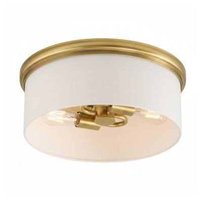 Lionell Farmhouse Milk Glass Round Flush Mount Ceiling Light