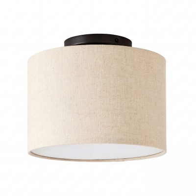 Joram White Linen Drum Ceiling Light