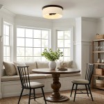 Lionell Farmhouse Milk Glass Round Flush Mount Ceiling Light