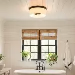 Lionell Farmhouse Milk Glass Round Flush Mount Ceiling Light