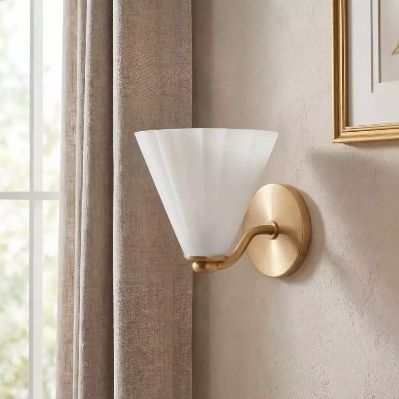 Jaxlynth Modern Rotatable Milk Glass Cone Sconce