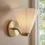 Sharon Industrial Textured Curve Brass Wall Light