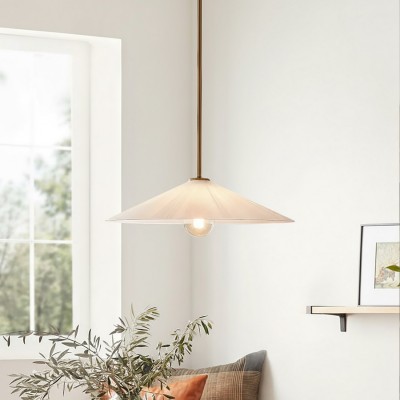 Veythra Modern Minimalist Rippled Glass Cone Pendant Lamp
