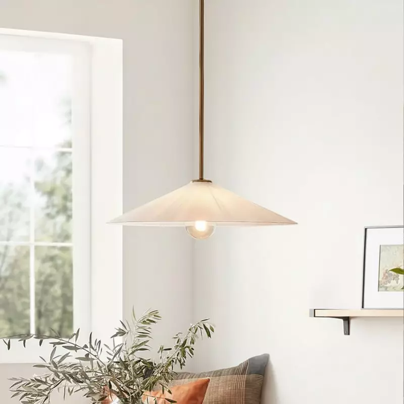 Veythra Modern Minimalist Rippled Glass Cone Pendant Lamp