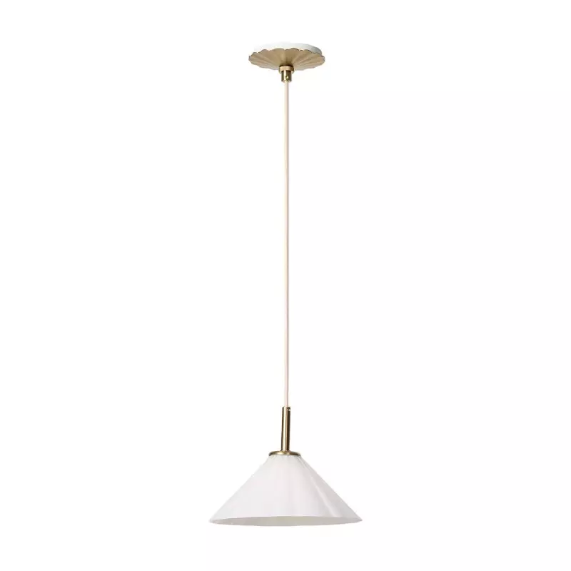Veythra Modern Minimalist Rippled Glass Cone Pendant Lamp