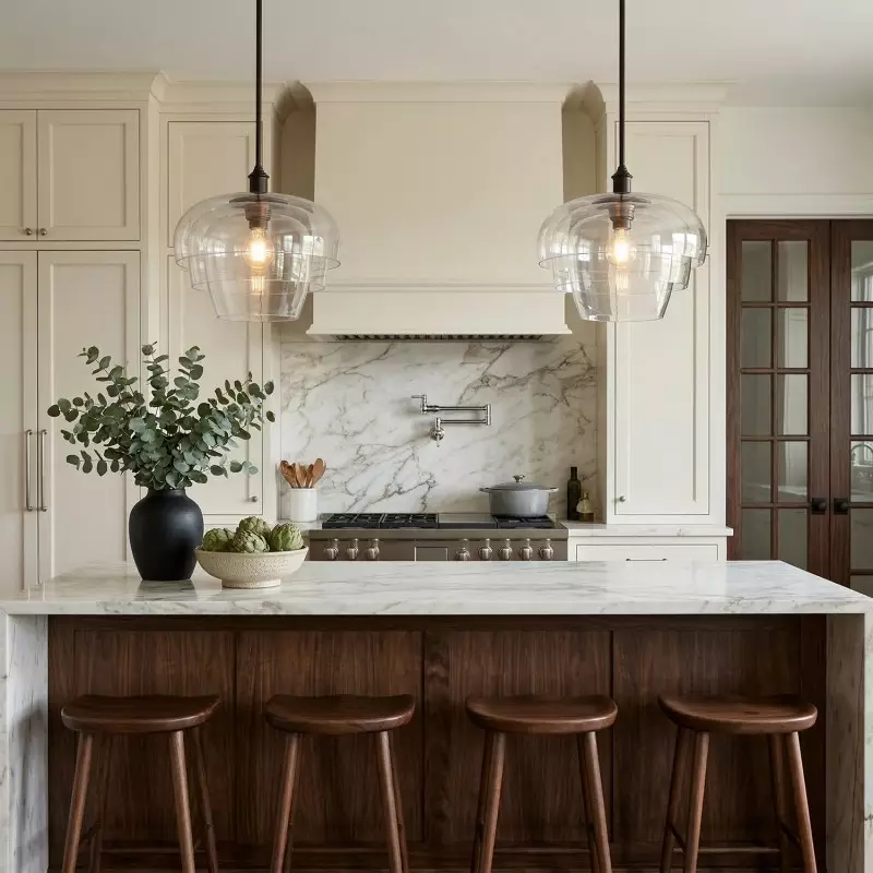 Xena Scandinavian Layered Clear Glass Pendant Light