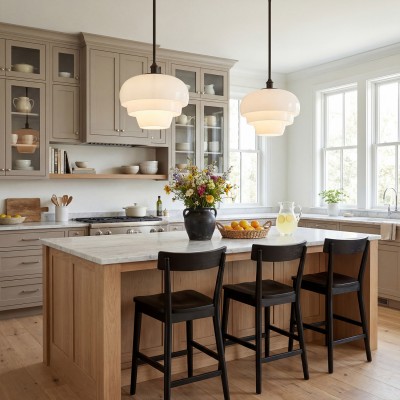 Xena Scandinavian Layered Clear Glass Pendant Light