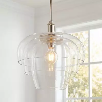 Xena Scandinavian Layered Clear Glass Pendant Light