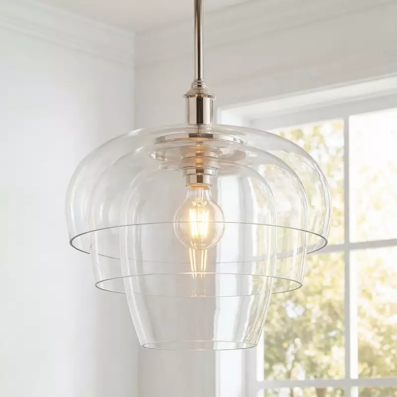 Xena Scandinavian Layered Clear Glass Pendant Light