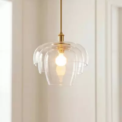 Xena Scandinavian Layered Clear Glass Pendant Light