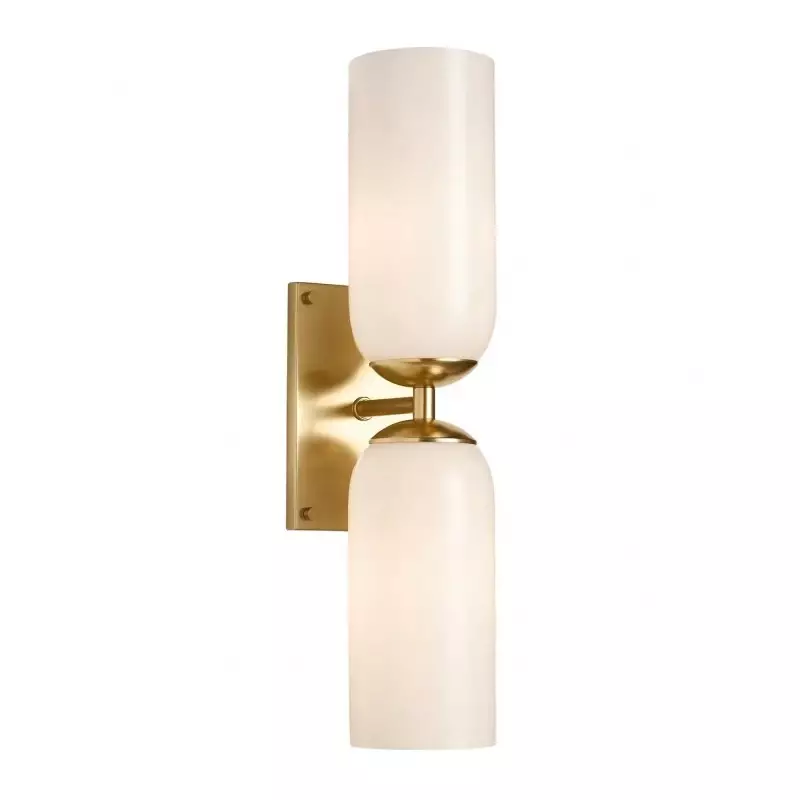 Iliana Rustic White Glass Double Tube Wall Sconce