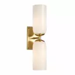 Iliana Rustic White Glass Double Tube Wall Sconce