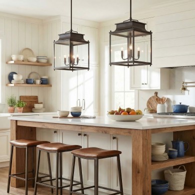 Marcellus Classic Metal Clear Glass Outdoor Lantern Pendant Light