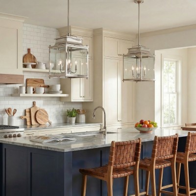 Marcellus Classic Metal Clear Glass Outdoor Lantern Pendant Light