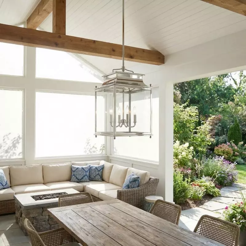 Marcellus Classic Metal Clear Glass Outdoor Lantern Pendant Light