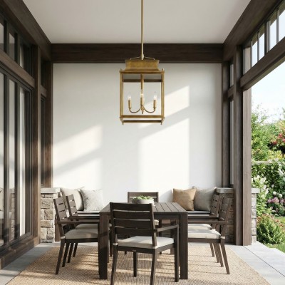Marcellus Classic Metal Clear Glass Outdoor Lantern Pendant Light