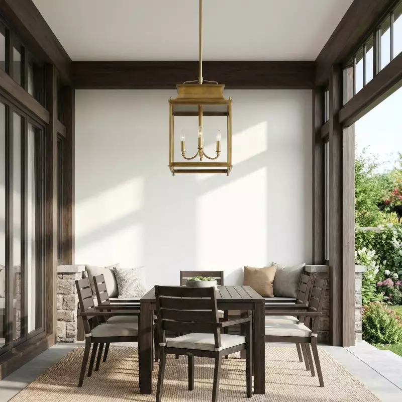 Marcellus Classic Metal Clear Glass Outdoor Lantern Pendant Light