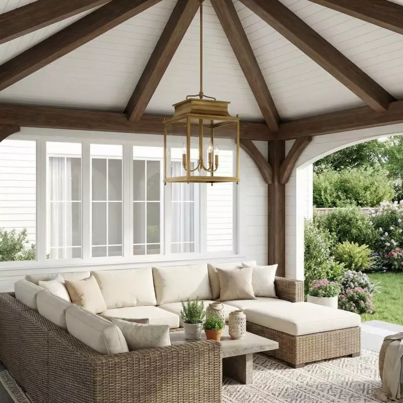 Marcellus Classic Metal Clear Glass Outdoor Lantern Pendant Light