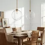 Mica Minimalist Brass Clear Glass Pendant Light