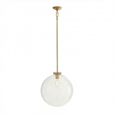 Mica Minimalist Brass Clear Glass Pendant Light