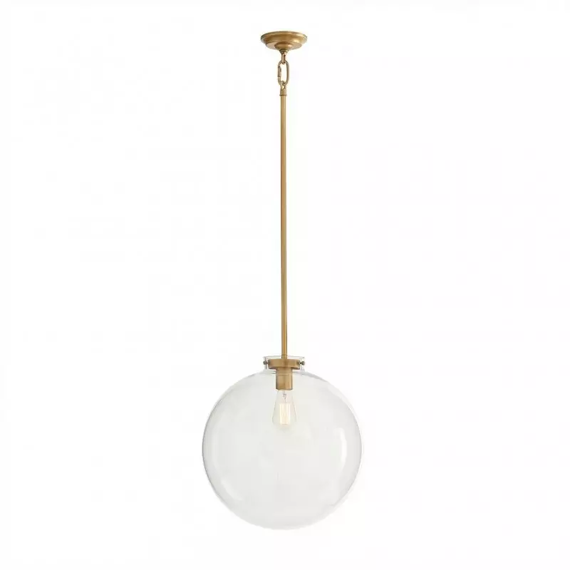 Mica Minimalist Brass Clear Glass Pendant Light