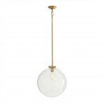 Mica Minimalist Brass Clear Glass Pendant Light