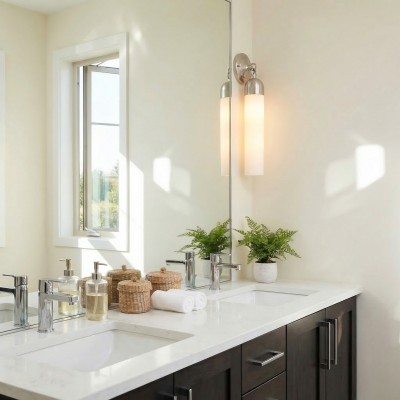 Morgan Minimalist Cylindrical Glass or Alabaster Wall Light