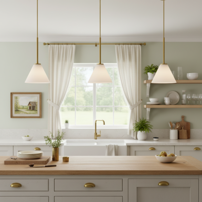 Nori Minimalist Brass Glass Cone Pendant Light